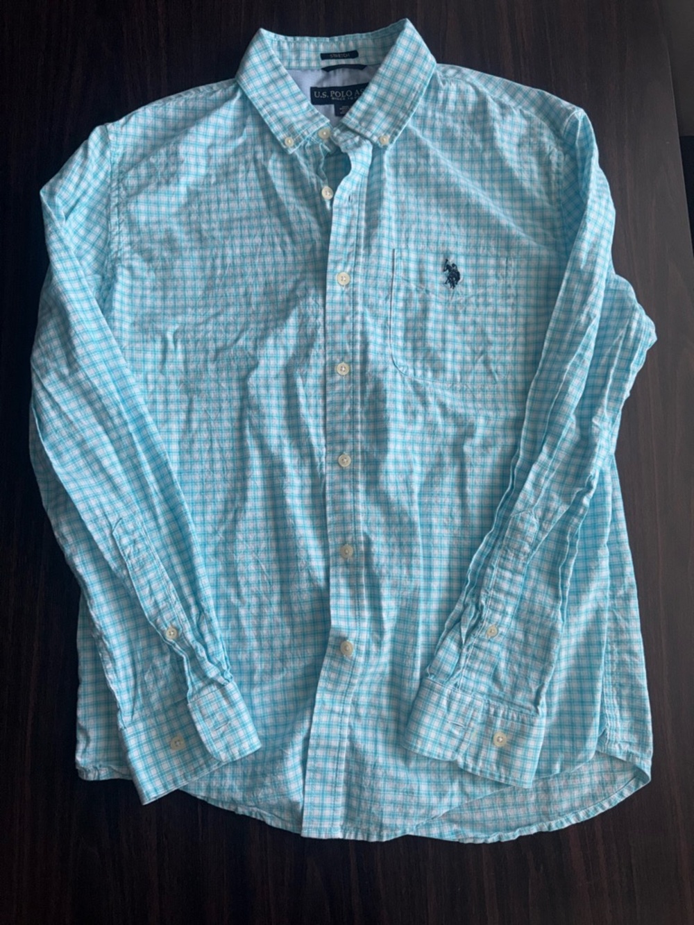 U.S. Polo Assn. Light Blue Plaid Button-Down Shirt